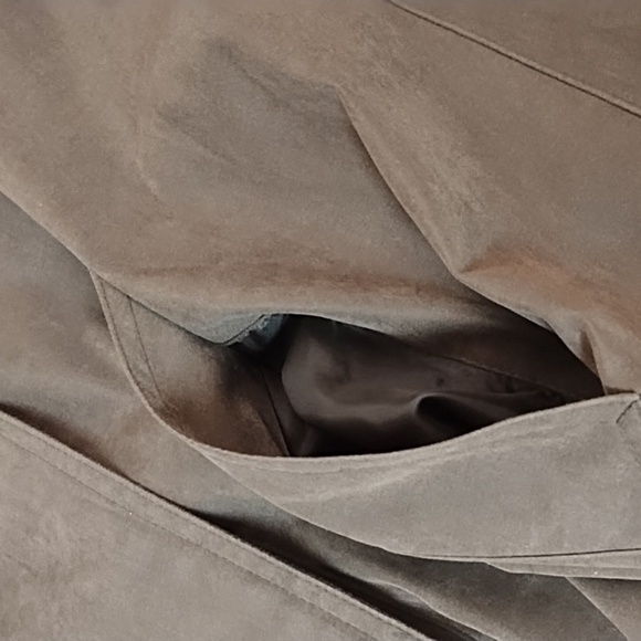 Jacqueline Ferrar Soft Sueded Lined Midi Trench Coat Jackie O Vibes Vintage - Picture 12 of 15